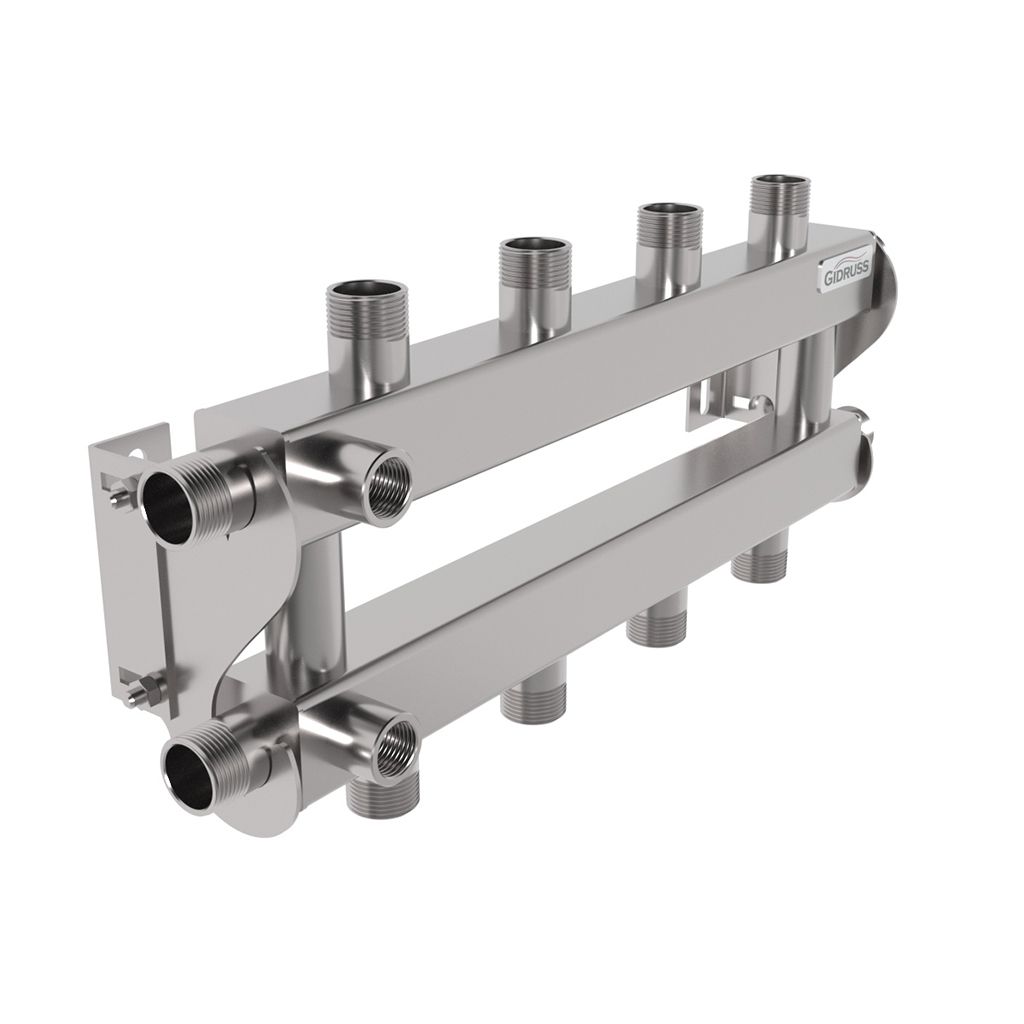 Кольцевой коллектор для отопления GIDRUSS на 4 - 5 контуров RMSS-40-4 (G, 90 мм)