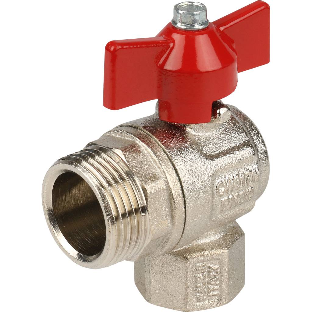 Кран шаровой Itap угловой полнопроходной IDEAL 298 1/2 (бабочка), американка