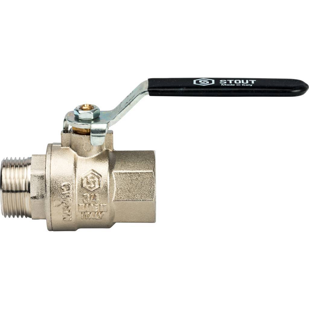 Кран шаровой STOUT полнопроходной, ВР/НР, ручка рычаг 3/4