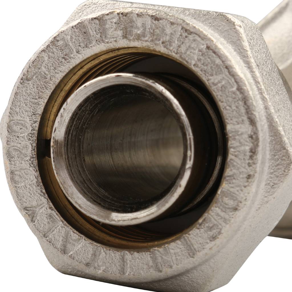 Тройник TIEMME с наружной резьбой (20х2.0х1/2) для металлопластиковых труб винтовой, 1600058