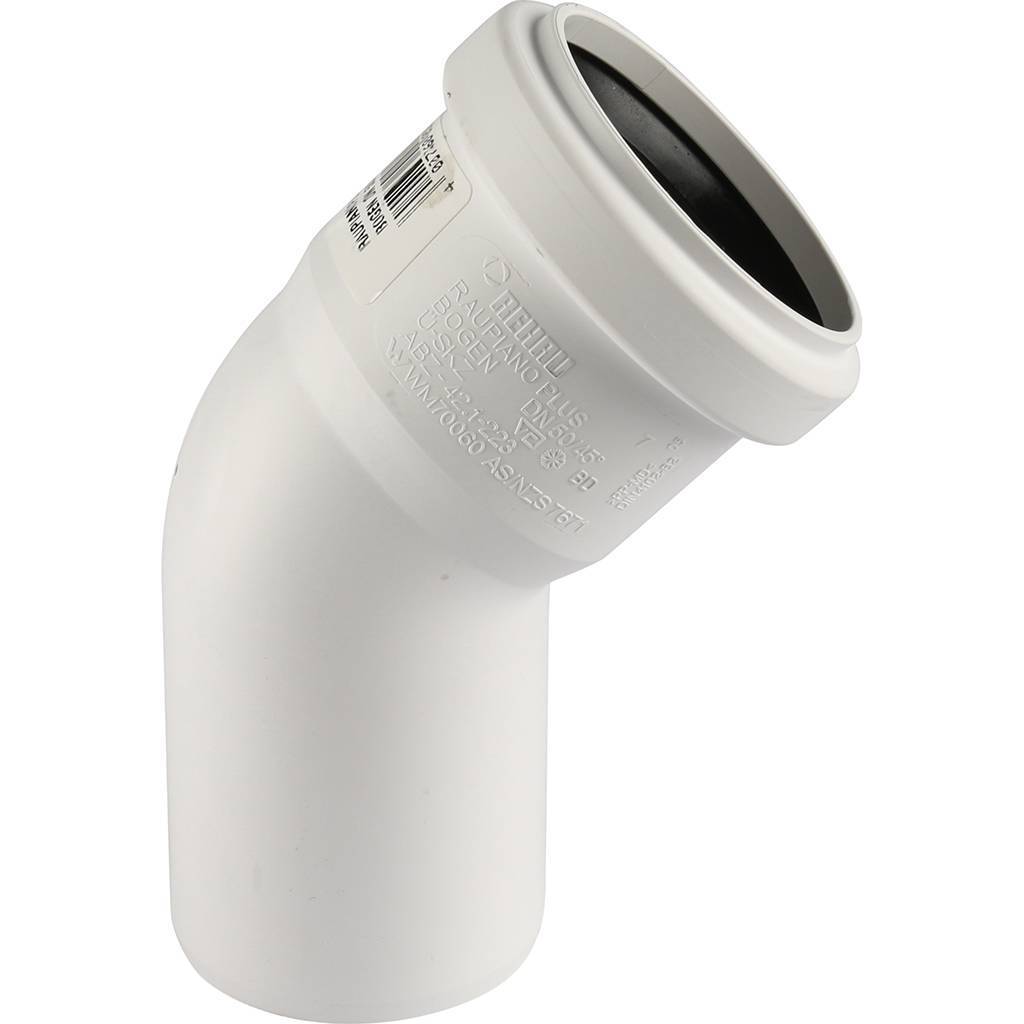 Отвод РЕХАУ RAUPIANO PLUS диам. 50 на 45°, 11211141003