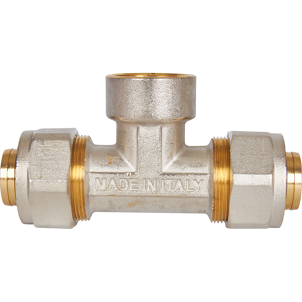 Тройник-переходник STOUT с внутренней резьбой 1 x32 для металлопластиковых труб винтовой, SFS-0012-000132