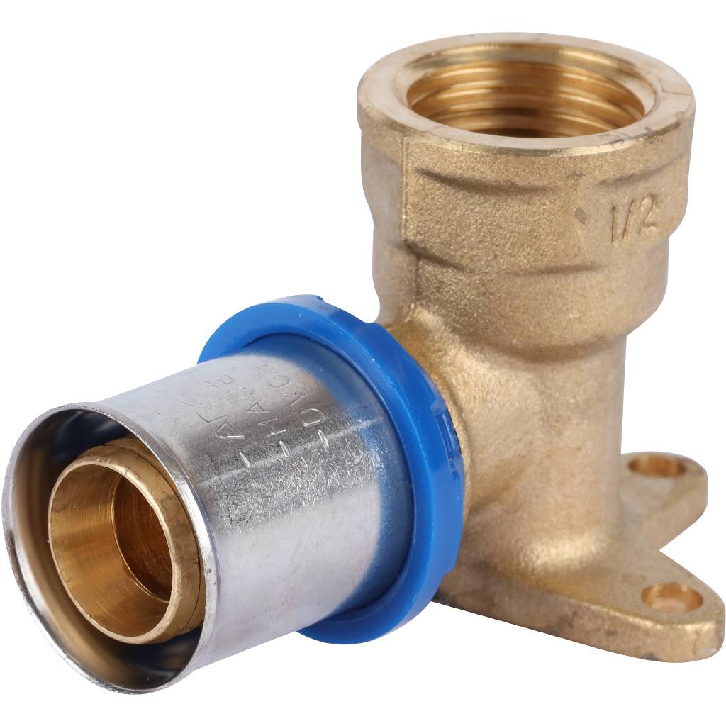 Угольник APE настенный с креплением удлинённый 1/2 х20 для металлопластиковых труб прессовой, ARL3503200