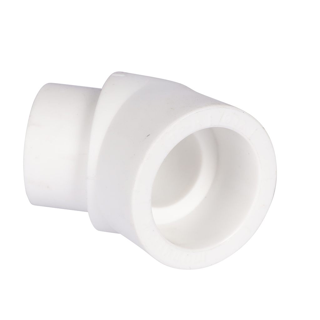 Угольник Политэк d=32 45* внутр./наруж.  для полипропиленовых труб под сварку (цвет белый), 9422003245