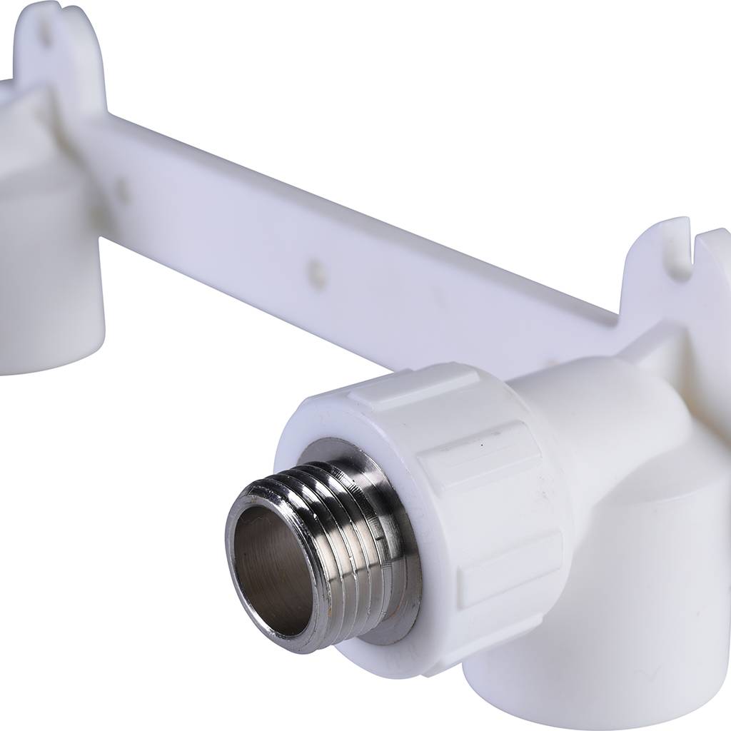 Настенный комплект Политэк 20х1/2 с наружной резьбой для смесителя для полипропиленовых труб под сварку (цвет белый), 9600102012