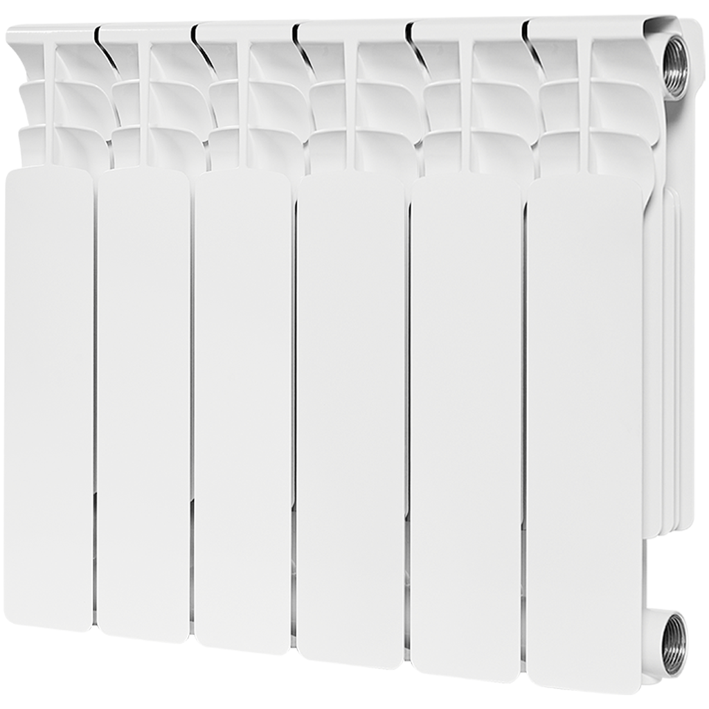 Радиатор биметаллический STOUT Space 350 6 секций боковое подключение RAL9016