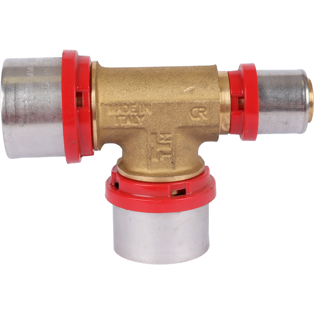 Тройник TIEMME редукционный 32x32x20 для металлопластиковых труб прессовой, 1650143