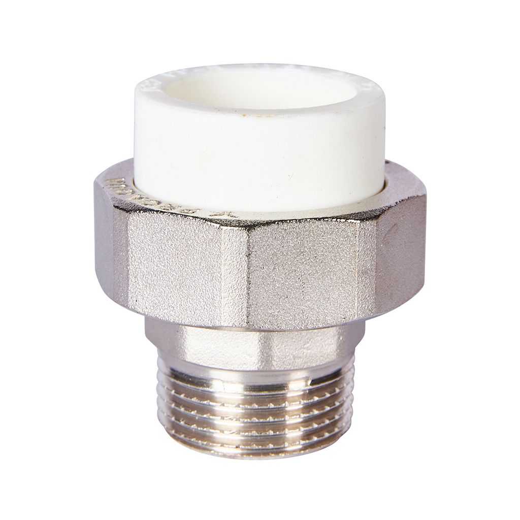 Муфта комбинированная Pro Aqua d=32-1 PP-R разъемная (американка) УСИЛЕННАЯ НР Белая, PA21018S