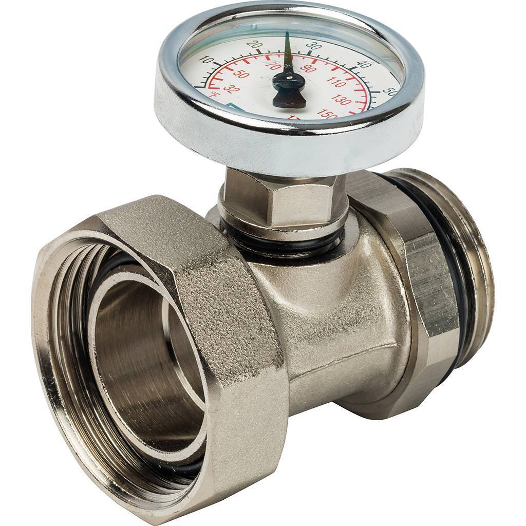 Никелированный фитинг LUXOR CR 499 (с термометром для коллектора CD, 1 ), 68503428(68559803)