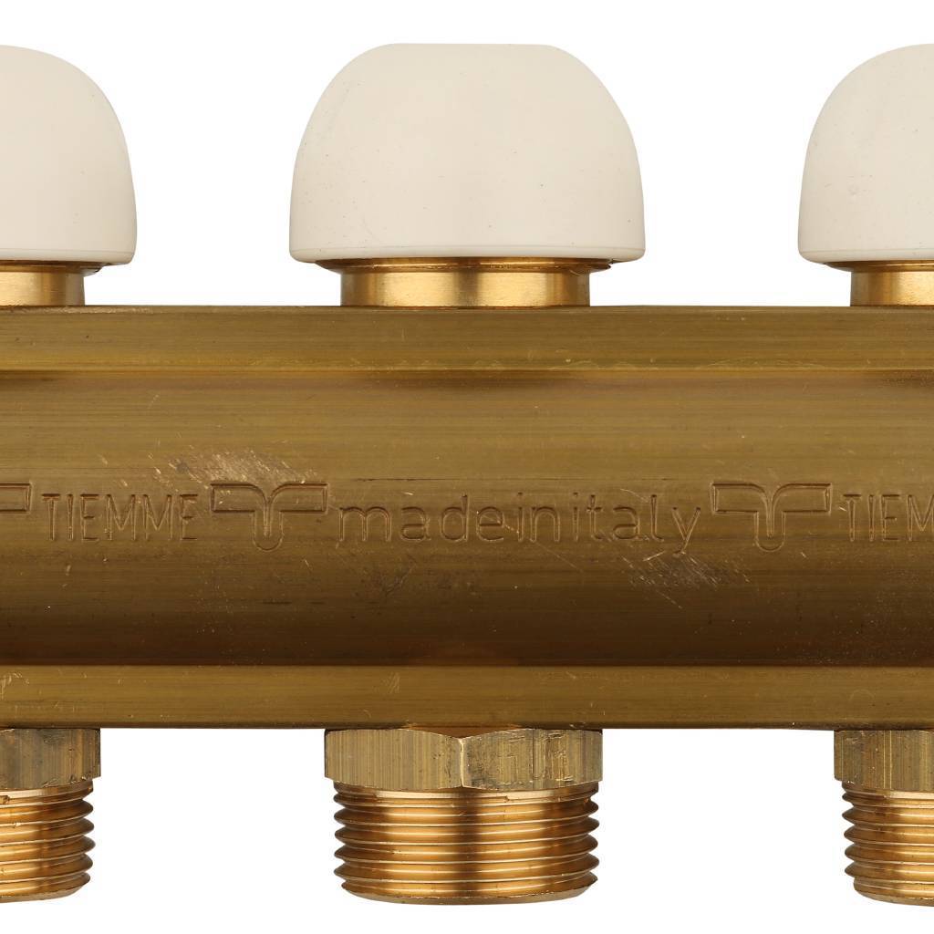 Коллектор в сборе с расходомерами на 5 выходов TIEMME 1х3/4 ЕК, 3870001(3871G060505)