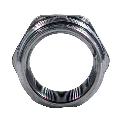 Футорка, латунь, наружная/внутренняя резьба 1/2х3/8, еврослот, никель, РТП