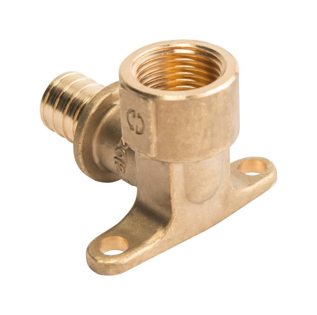 Угольник STOUT настенный с креплением 20xRp 3/4 для труб из сшитого полиэтилена аксиальный