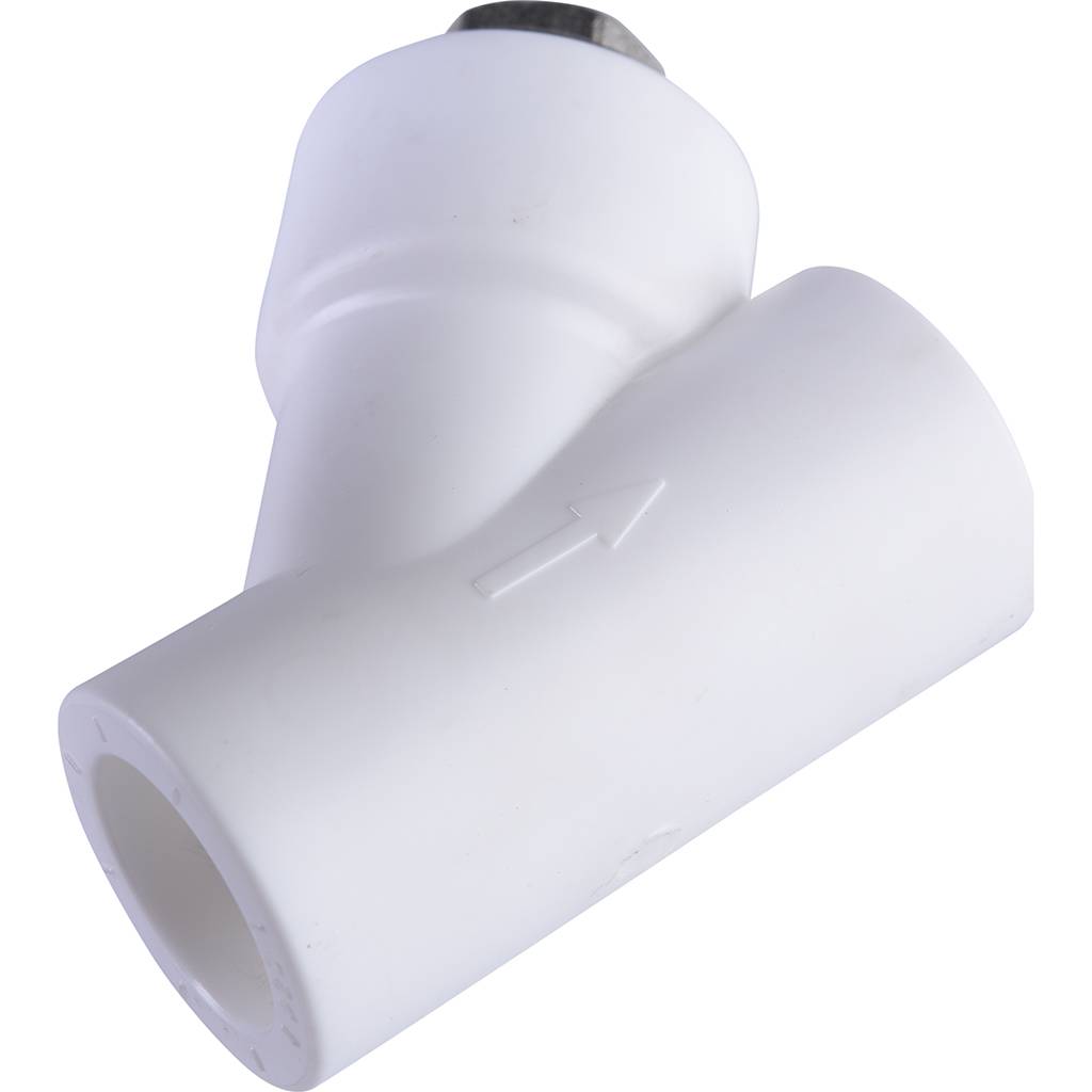 Фильтр Политэк d=20 (соединение муфта-муфта) для полипропиленовых труб под сварку (цвет белый), 9100302012