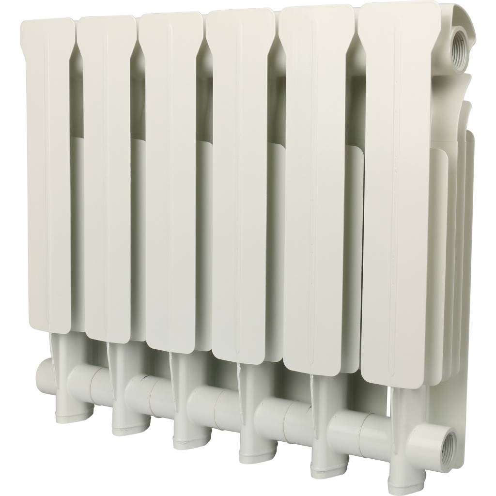 Радиатор алюминиевый Global ISEO 350 6 секций боковое подключение (белый RAL 9010), IS035006