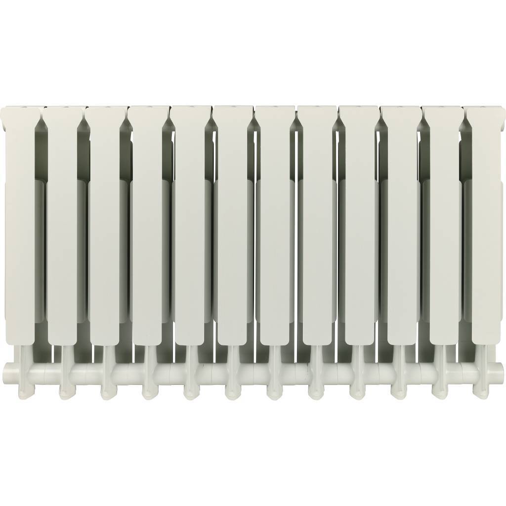 Радиатор алюминиевый STOUT Bravo 500 12 секций боковое подключение RAL9010, SRA-0110-050012