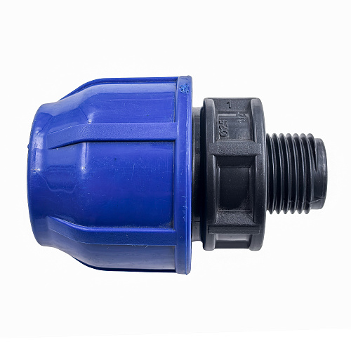 Муфта компрессионная, полипропилен наружная резьба 25х 1/2, для полиэтиленовых труб, РТП