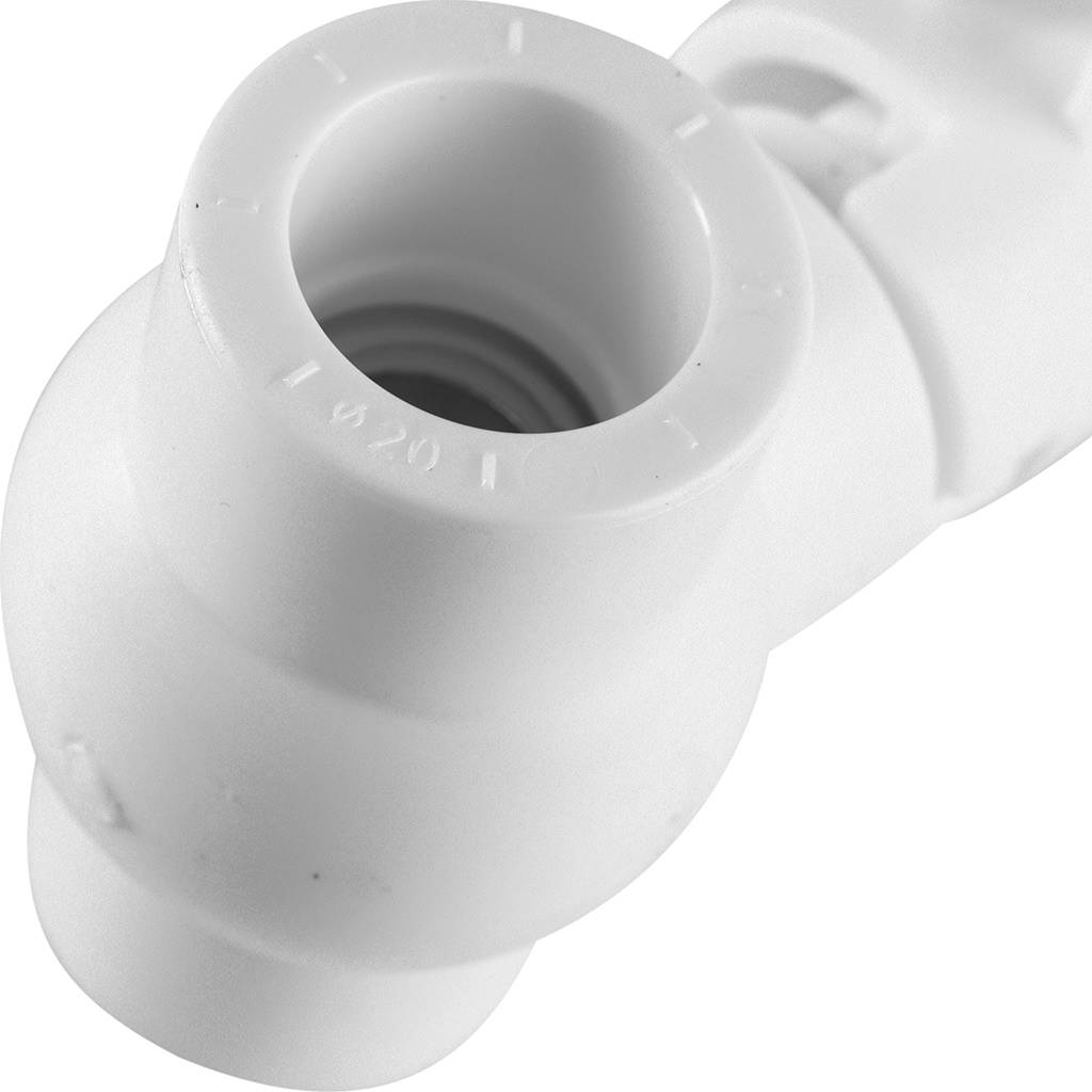 Кран шаровой Политэк d=20 для полипропиленовых труб под сварку (цвет белый)