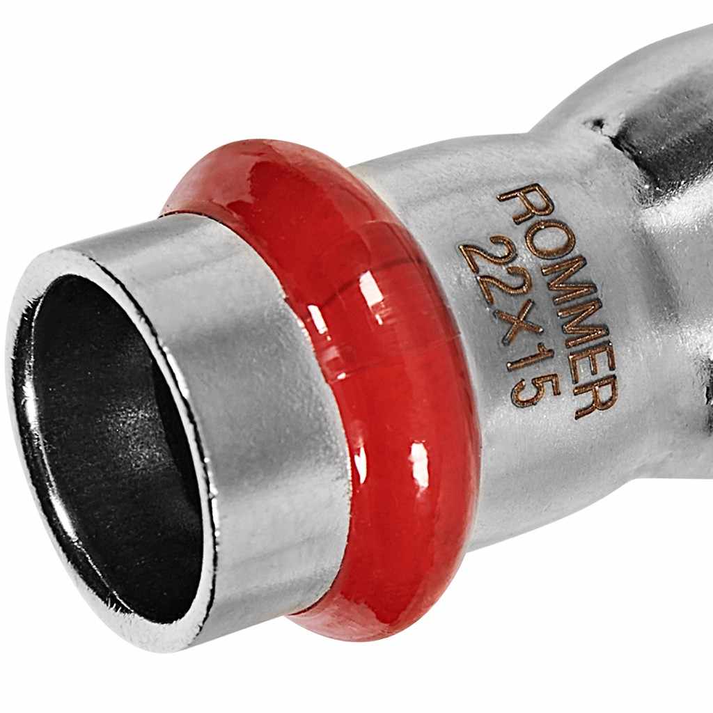 Муфта ROMMER переходная НПр-ВПр, 22х15, из нержавеющей стали прессовой, RSS-1020-002215