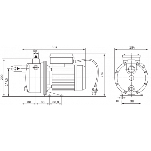 Поверхностный насос Wilo WJ-203-X-EM