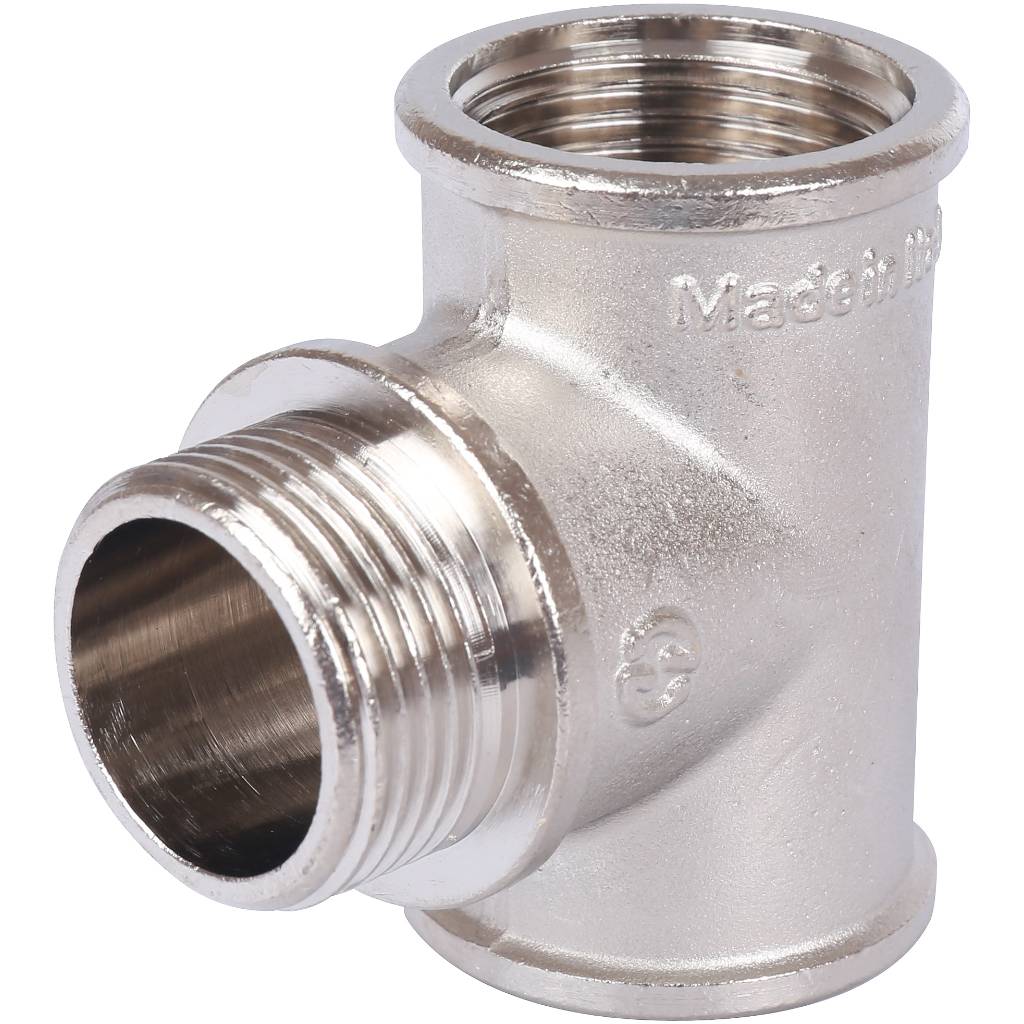 Тройник STOUT ВНВ никелированный 1 x1 x1, SFT-0065-000111