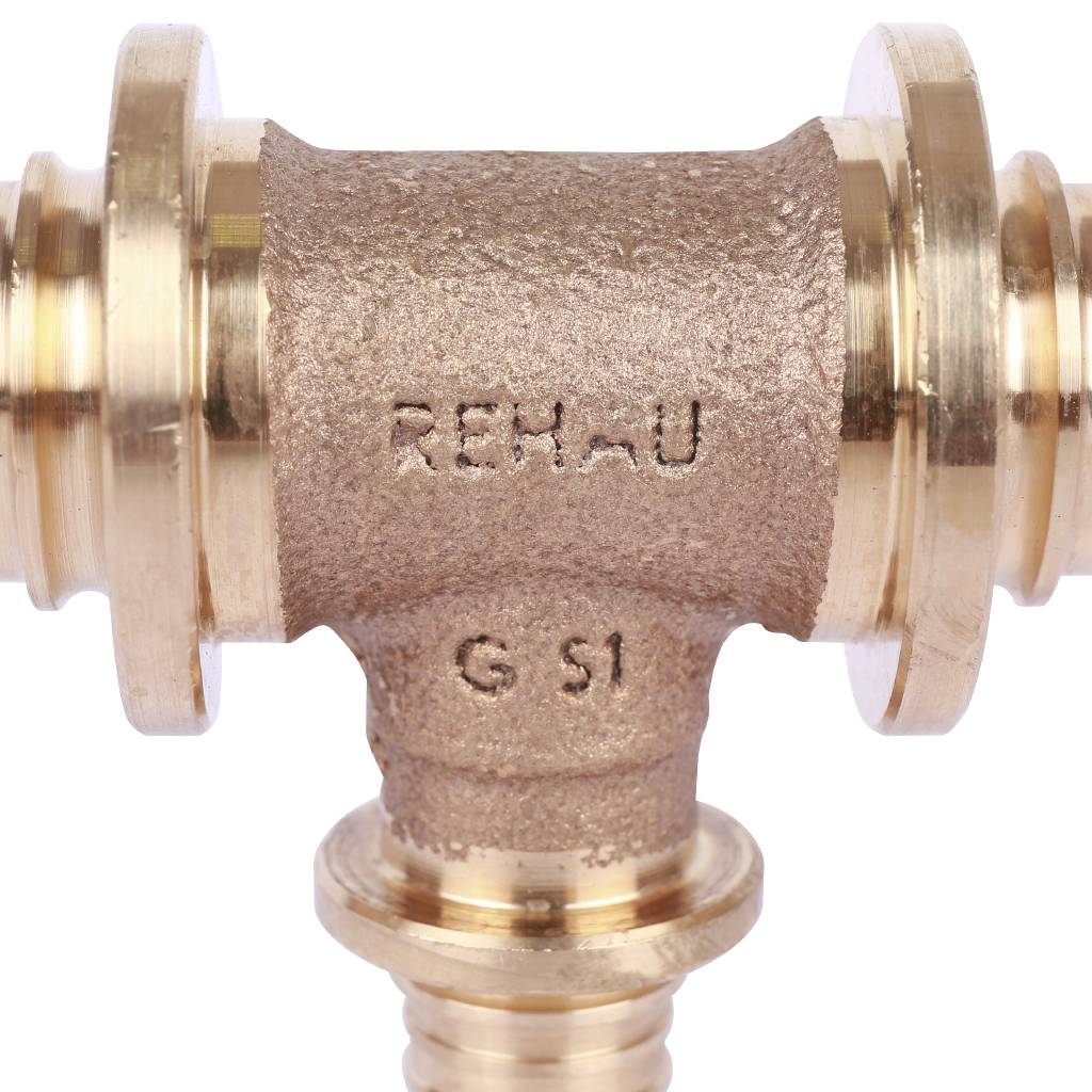 Тройник РЕХАУ RAUTITAN PLATINUM с уменьшенным боковым проходом 25-16-25 RX для труб из сшитого полиэтилена аксиальный