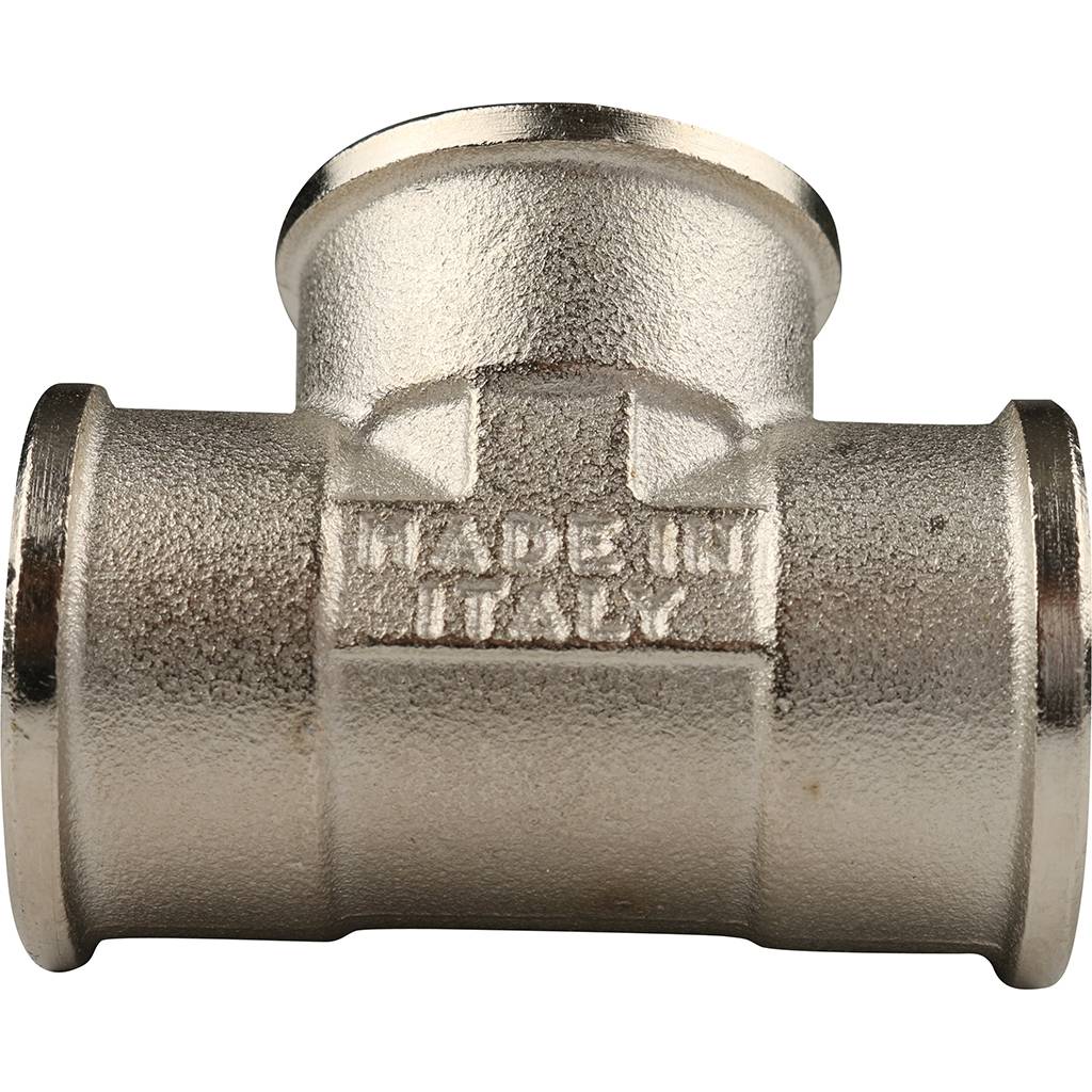 Тройник TIEMME ВВ никелированный 1/2 для стальных труб резьбовой, 1500061