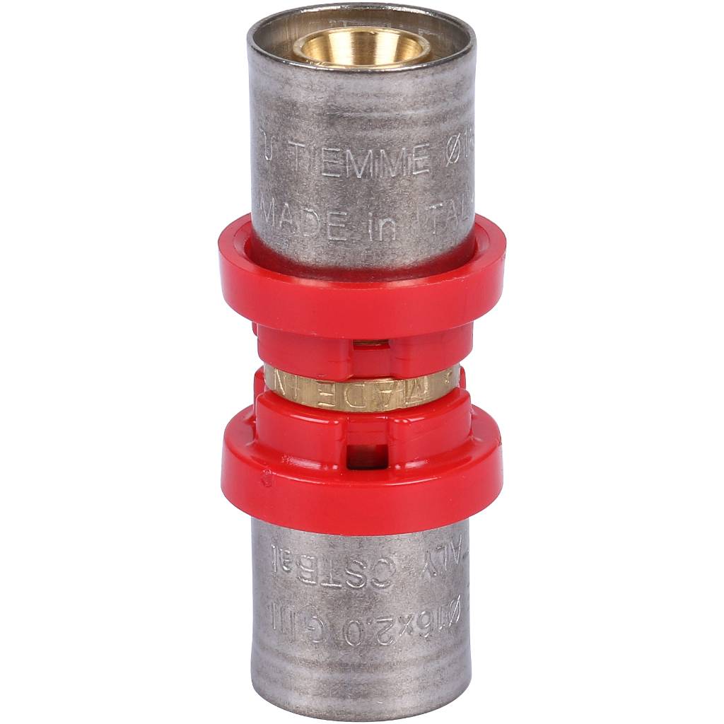 Муфта TIEMME 16x16 для металлопластиковых труб прессовой, 1650016