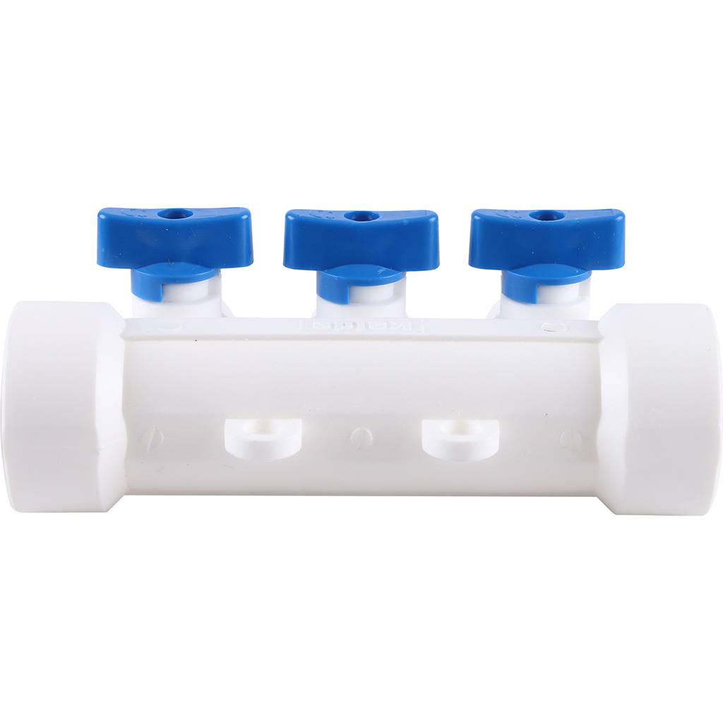 Коллектор с воздухоотводчиком и запорными кранами Kalde (3 выхода)