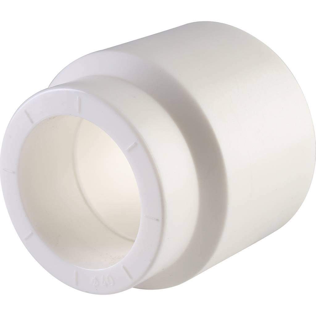 Муфта переходная внутр./наруж. Политэк 63х40 для полипропиленовых труб под сварку (цвет белый)