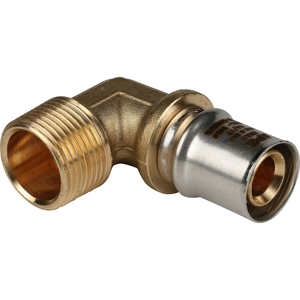 Угольник-переходник STOUT с наружной резьбой 3/4 х20 для металлопластиковых труб прессовой, SFP-0011-003420