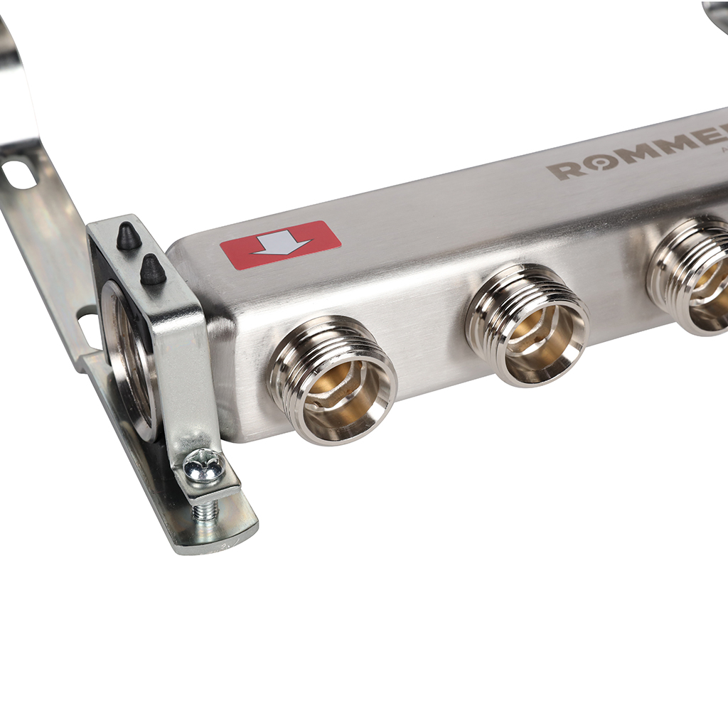 Коллектор из нержавеющей стали без расходомеров ROMMER 5 выходов