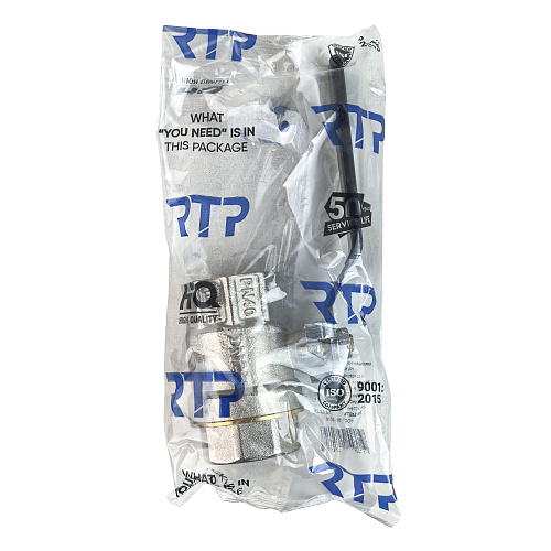 Кран шаровой ручка рычаг, латунь, внутренняя/внутренняя резьба 1,PN40 еврослот, никель, RTP