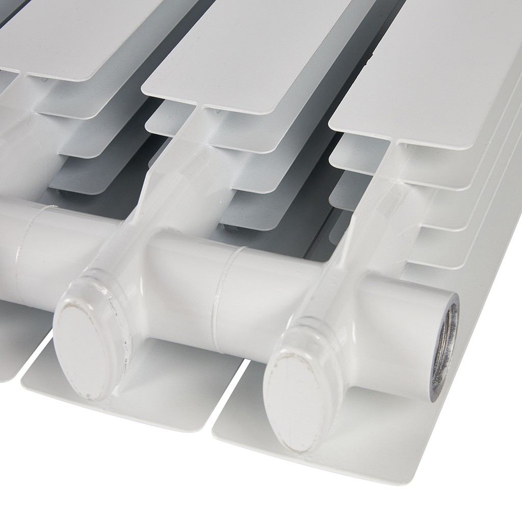 Радиатор алюминиевый STOUT ALPHA 350 12 секций боковое подключение (белый RAL 9016), SRA-2310-035012