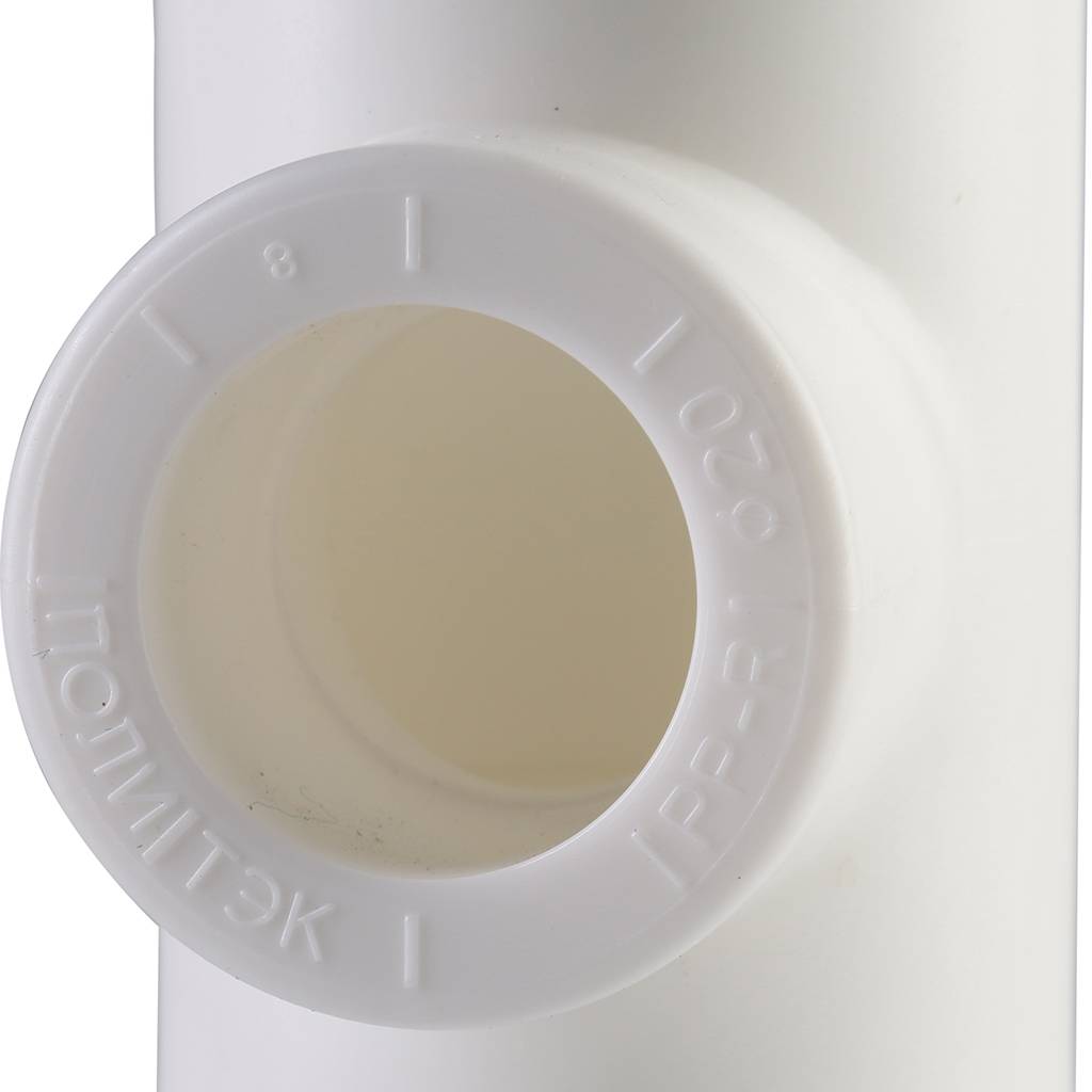 Тройник переходной Политэк 25х20х25 для полипропиленовых труб под сварку (цвет белый), 9300252025