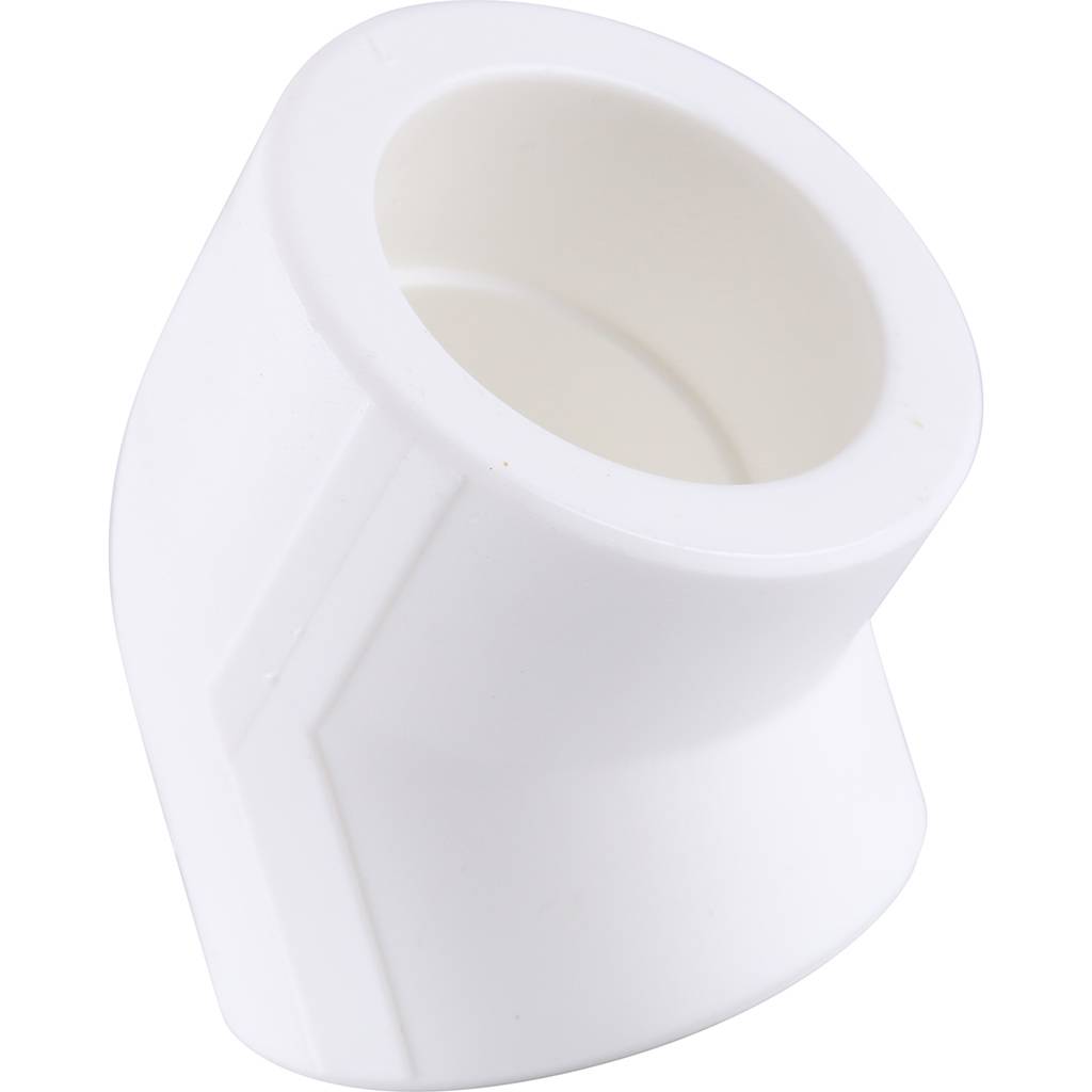 Угольник 45* Kalde d=40 для полипропиленовых труб под сварку (цвет белый), 3212-elb-400045