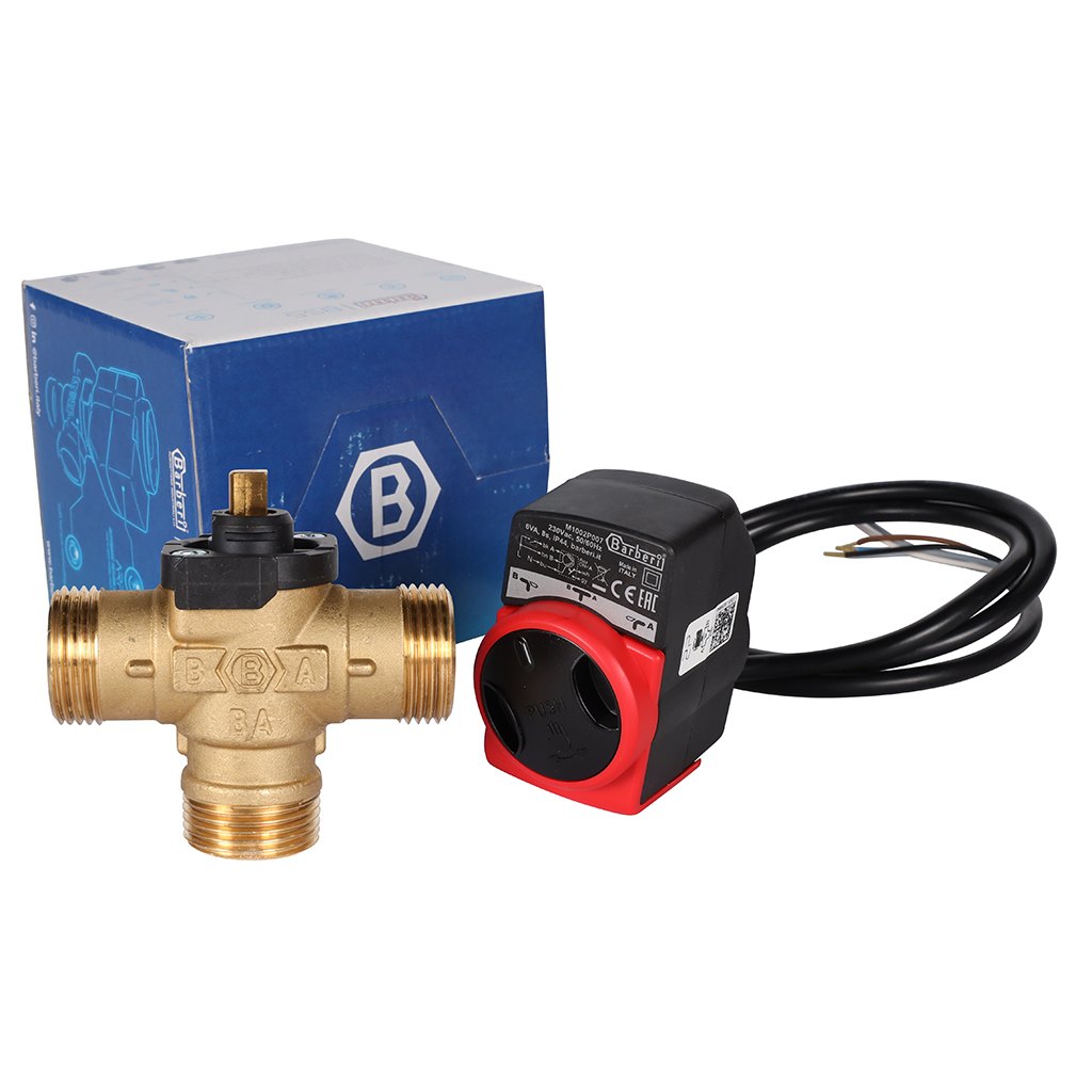 3-Ходовой зональный клапан, сервопривод 230V STOUT с кабелем 1м,, НР 1, SVM-0170-300025