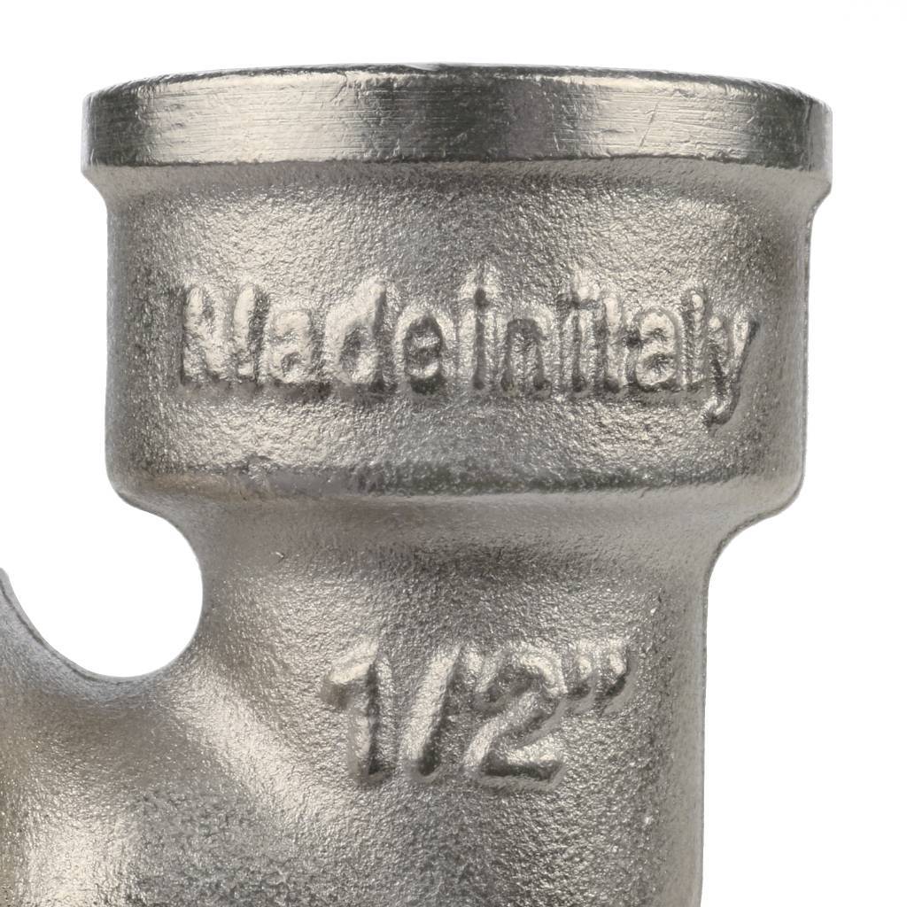 Угольник STOUT с упором НВ никелированный 1/2, SFT-0016-000012