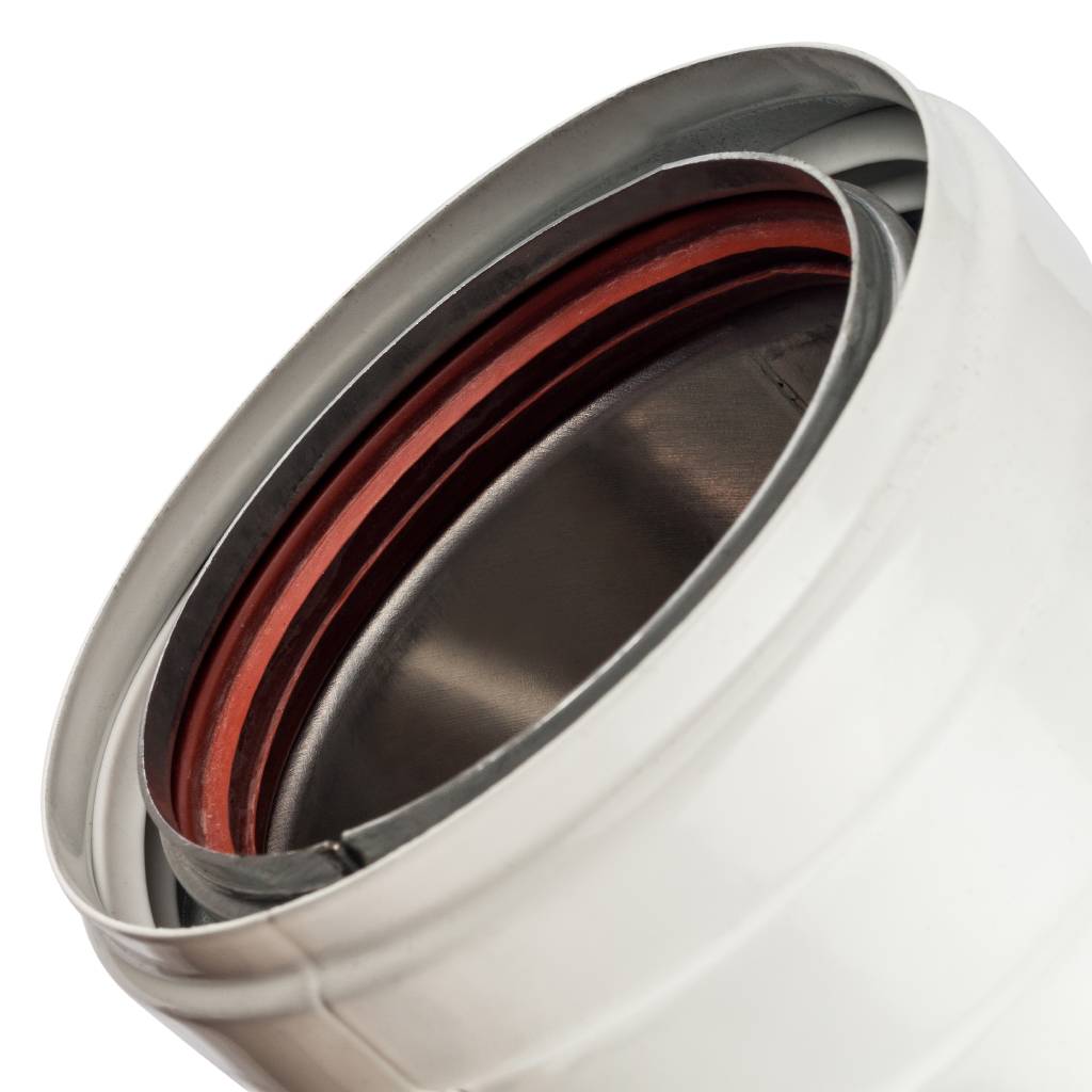 *SCA-0080-800090 STOUT элемент дымохода DN 80 отвод 90° утепленный п/м, SCA-0080-800090