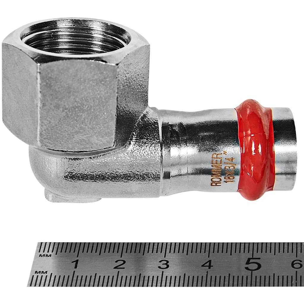 Угольник-Переходник ROMMER ВПр-ВР, 18х3/4, из нержавеющей стали прессовой, RSS-1009-001834