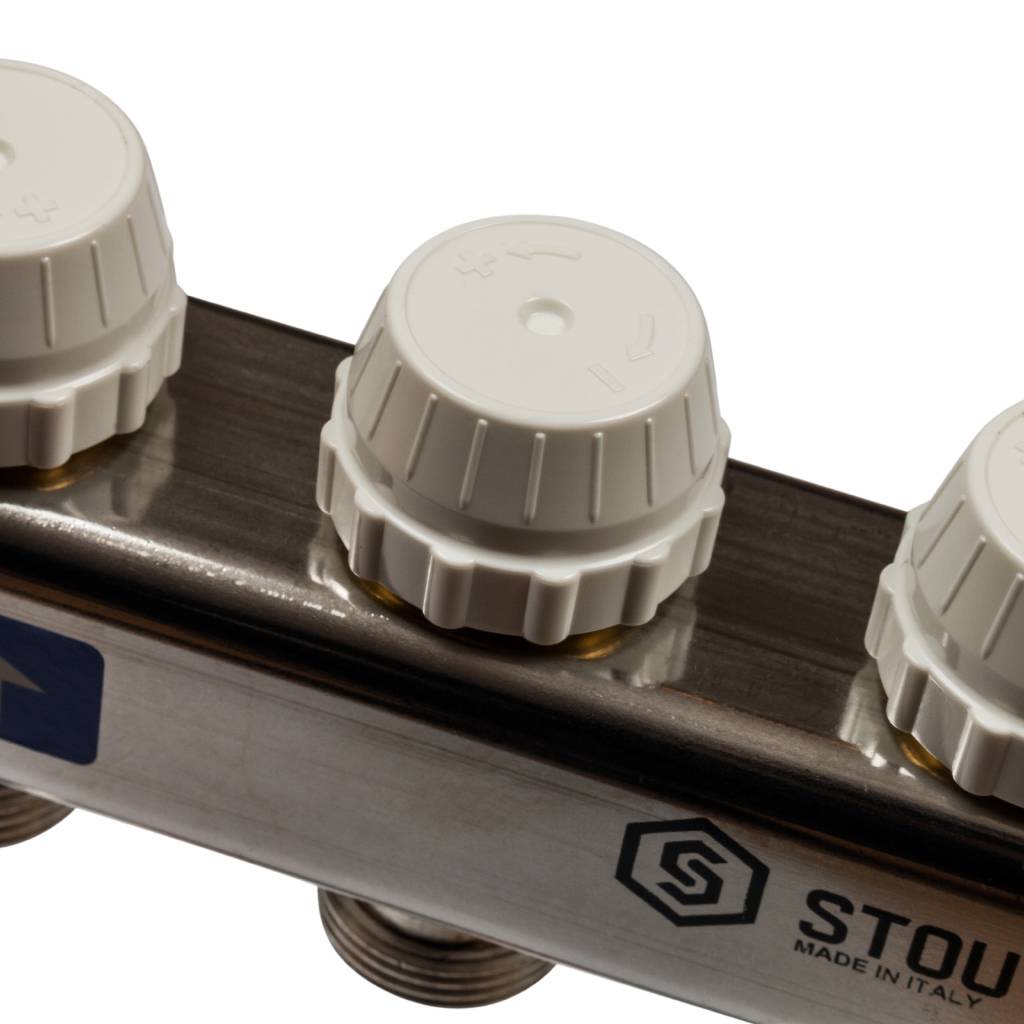 Коллектор из нержавеющей стали без расходомеров STOUT 3 выхода, SMS 0922 000003