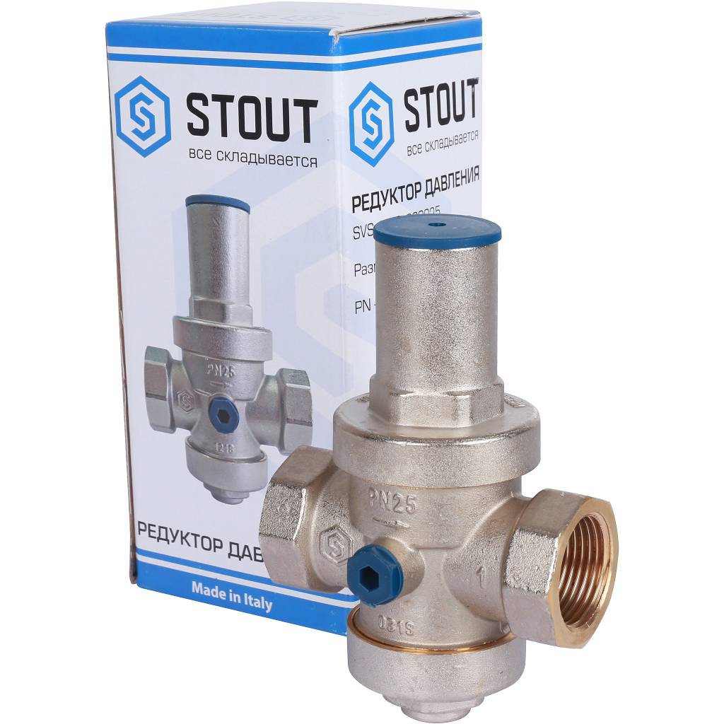 STOUT  Редуктор давления PN25 вн/вн 1  с выходом под манометр