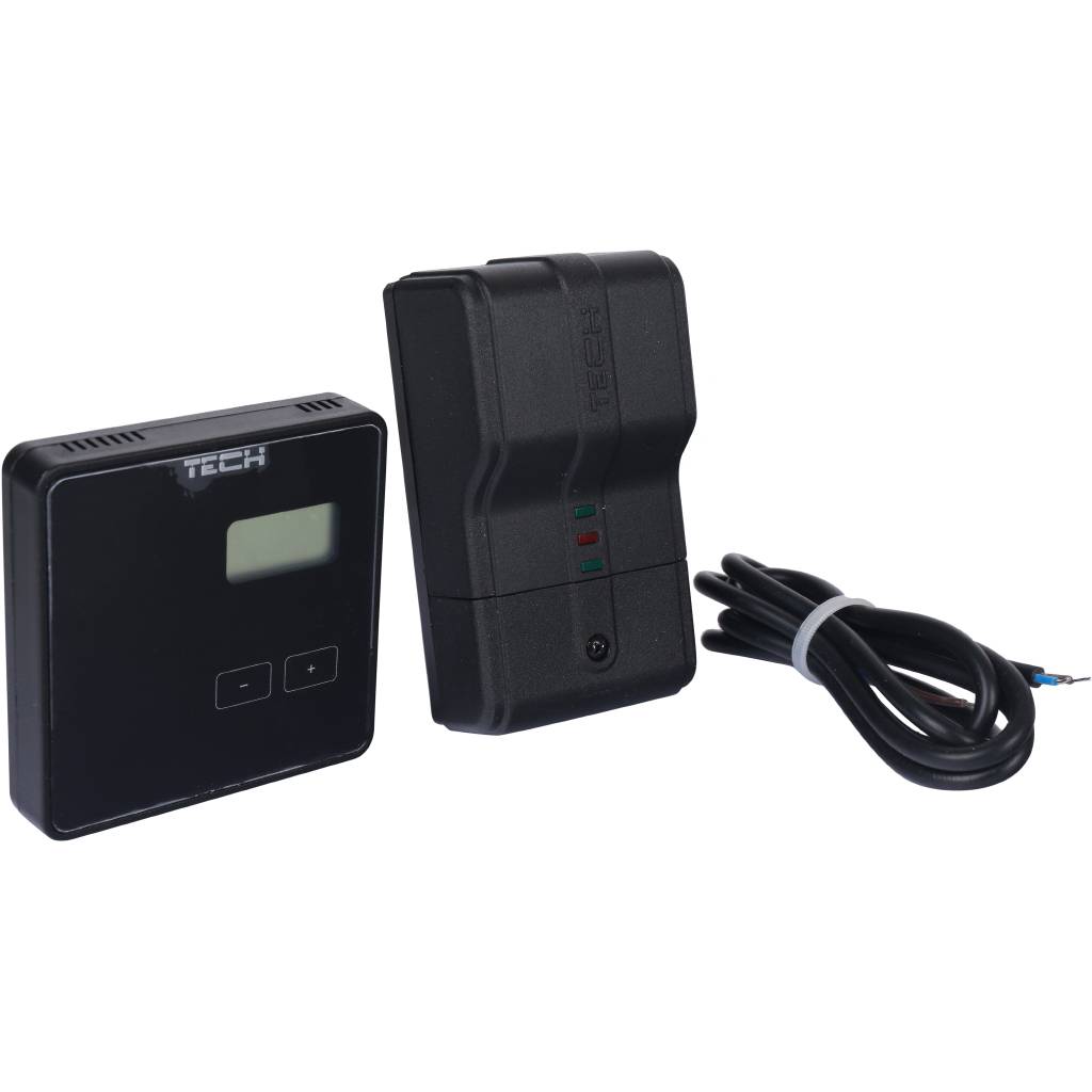 Беспроводной двухпозиционный комнатный терморегулятор, черный TECH (нагрузка 1A / 230В/AC), ST-294 v 2