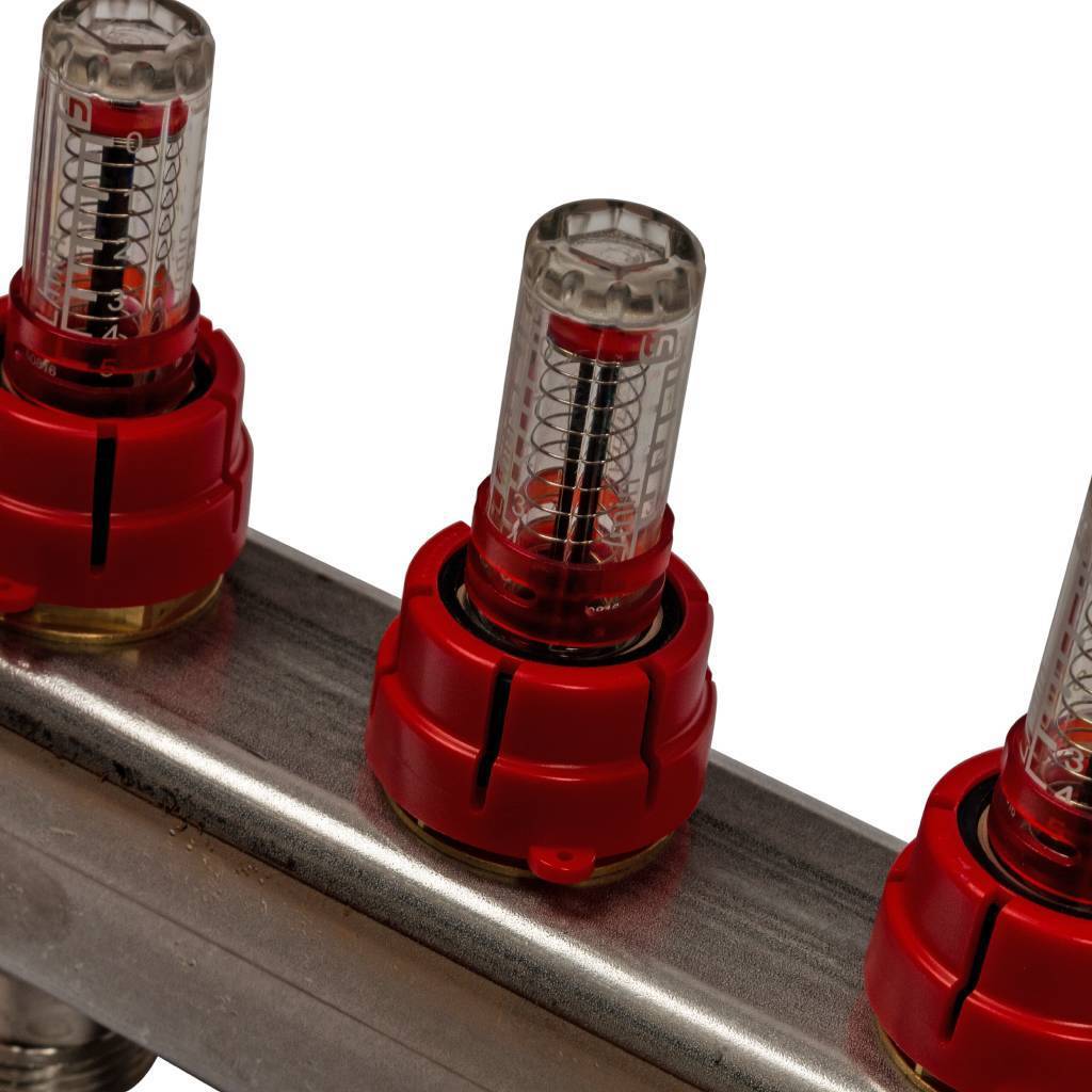 Коллектор из нержавеющей стали в сборе с расходомерами STOUT 7 выходов, SMS 0907 000007