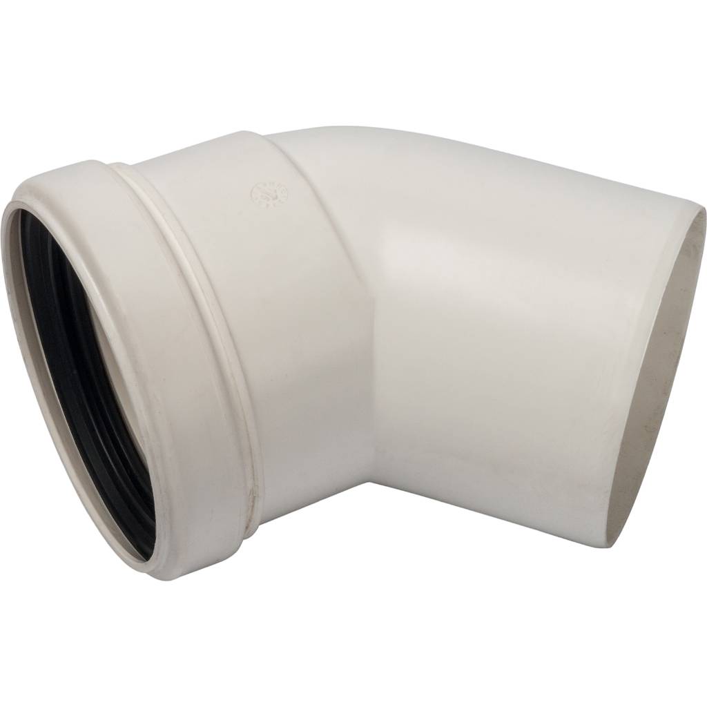 Элемент дымохода STOUT конденсац. угол 45° DN80 м/п PP-FE, SCA-8080-000045