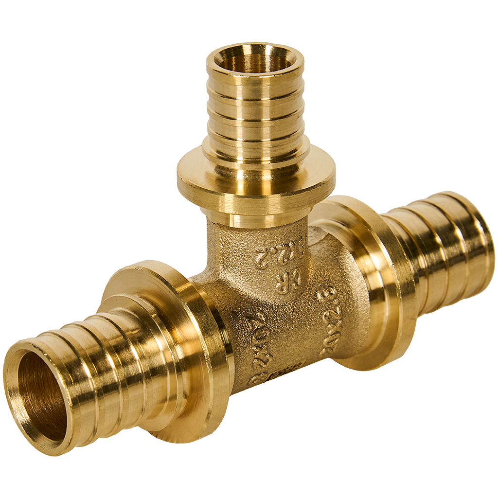 Тройник РЕХАУ с уменьшенным боковым проходом 20-16-20 MX для труб из сшитого полиэтилена аксиальный, 11080611001