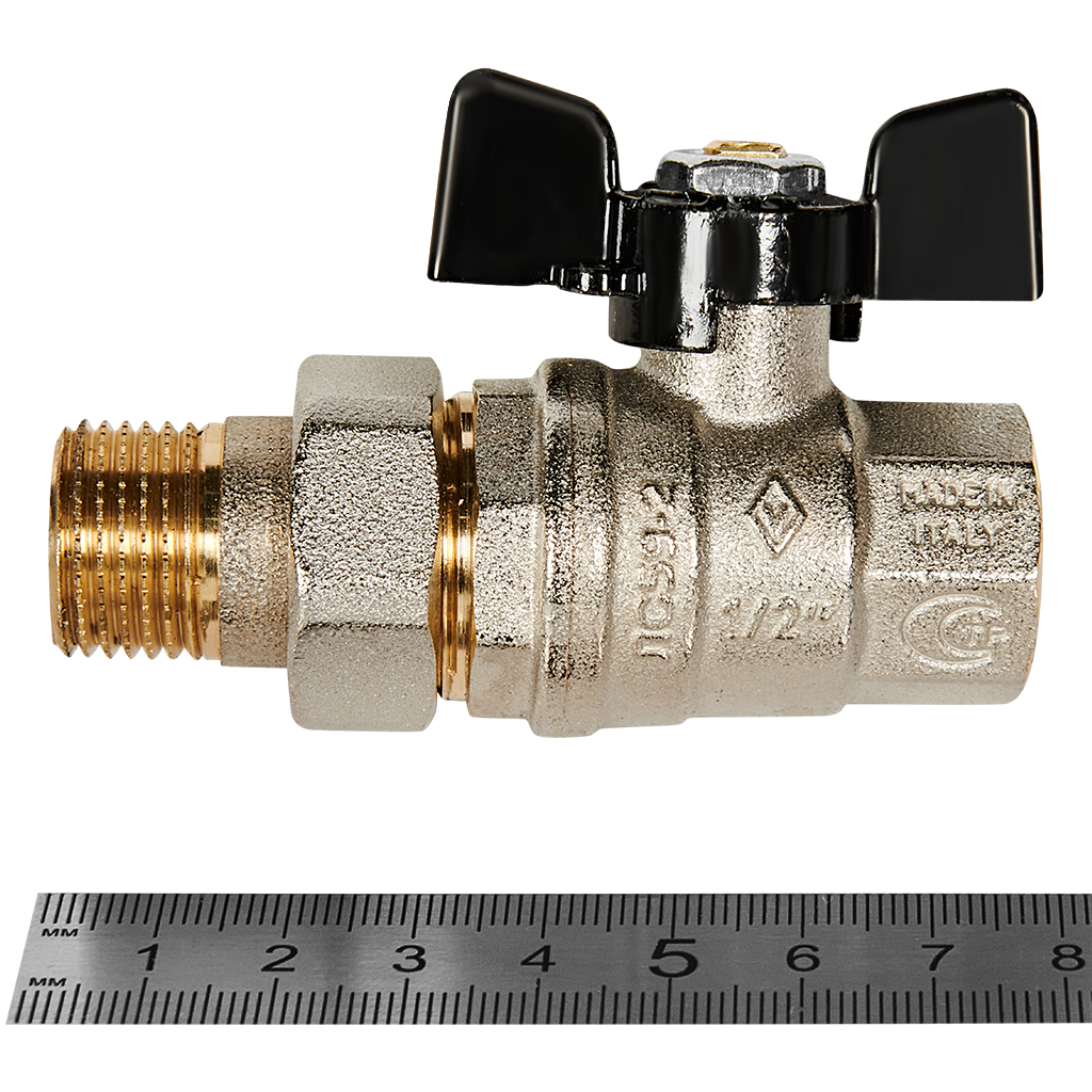 Кран шаровой BUGATTI Oregon с полусгоном (ручка-бабочка) внут-наруж резьба 1/2