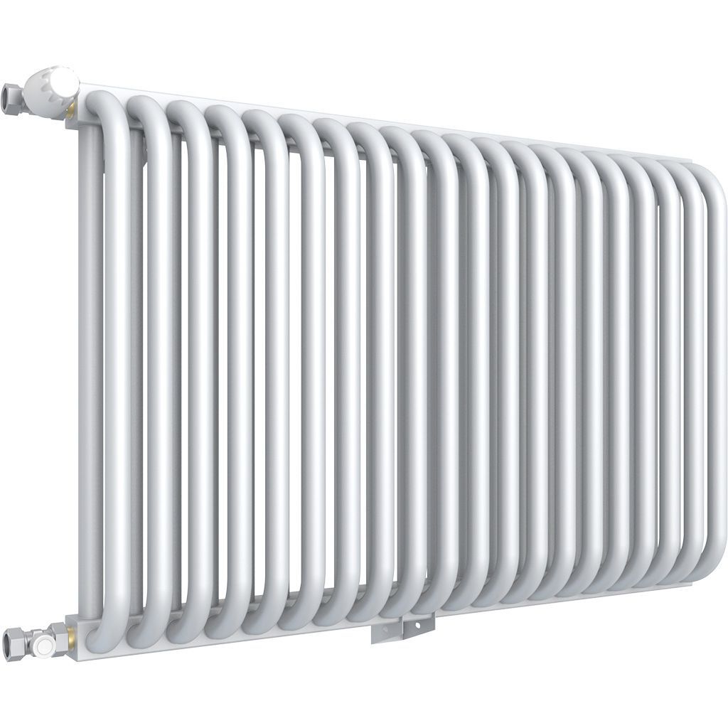 2-х трубчатый радиатор стальной ROMMER RST 2090/16 секций нижнее правое подключение RAL9016, RST-209016-020