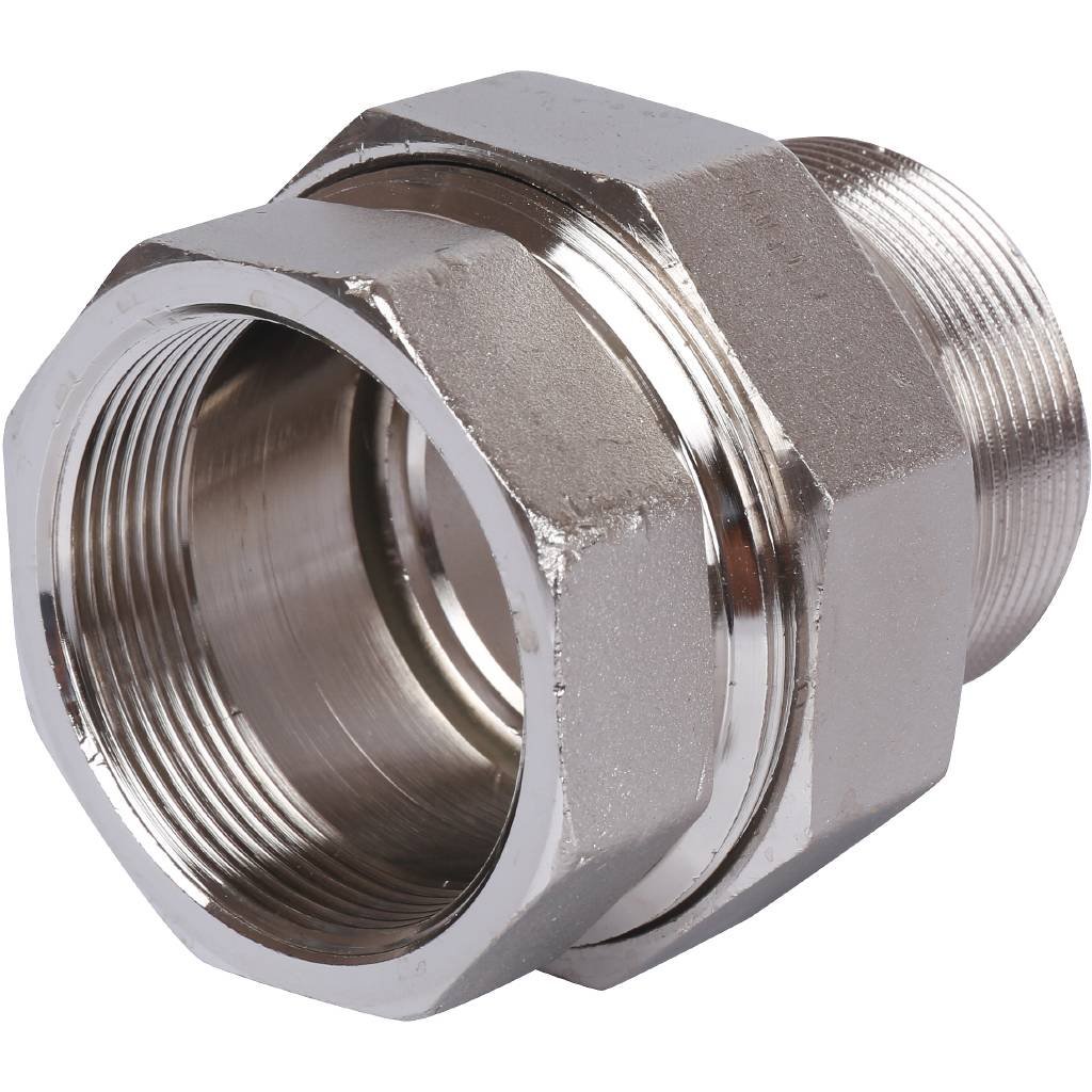 Разъемное соединение STOUT американка ВН 2 никелированное, уплотнение под гайкой по плоскости, SFT-0045-000002