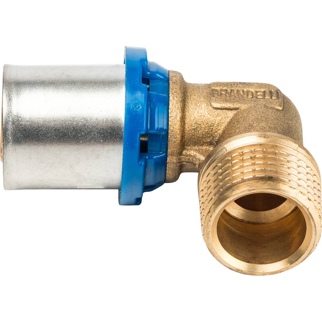 Угольник Prandelli Multyrama 90 (наруж. резьба, 20х2,0x1/2 профиль H, TH, U для металлопластиковых труб прессовой, 509.05.52.0