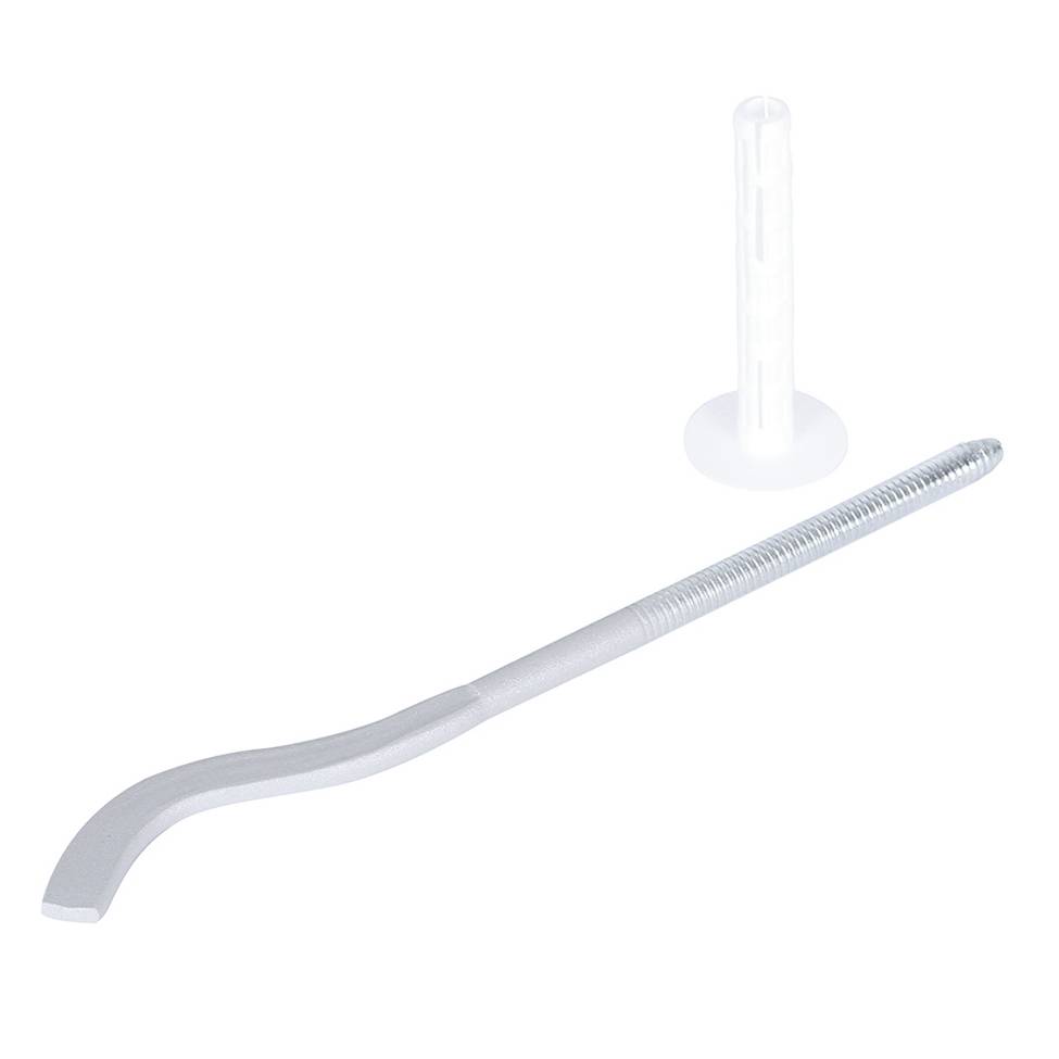 Кронштейн с дюбелем Global 011026 08 195 мм (цвет cod.08 grigio argento opaco metallizzato (серый)), A026ME19508